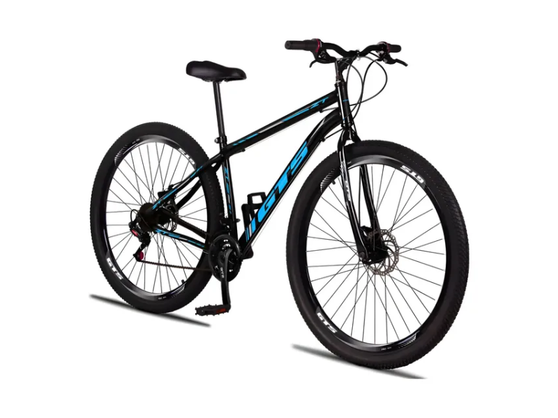 Bicicleta Aro 29 Gts Zt Aço 21 Marchas Freio A Disco - Preto/azul - 17